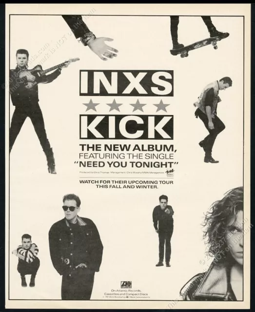 1987 Inxs photo Need You Tonight album release vintage print ad