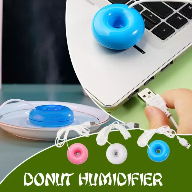 Mini USB Donut Humidifier Float Ultrasonic Mist Makers Aroma Home Diffuser