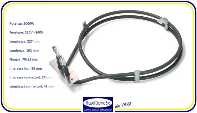 Resistenza Circolare Forno 230V 2000W Per AEG Electrolux Zanussi - Codice 3970123018, 3970128058 - MONTERAL - 3