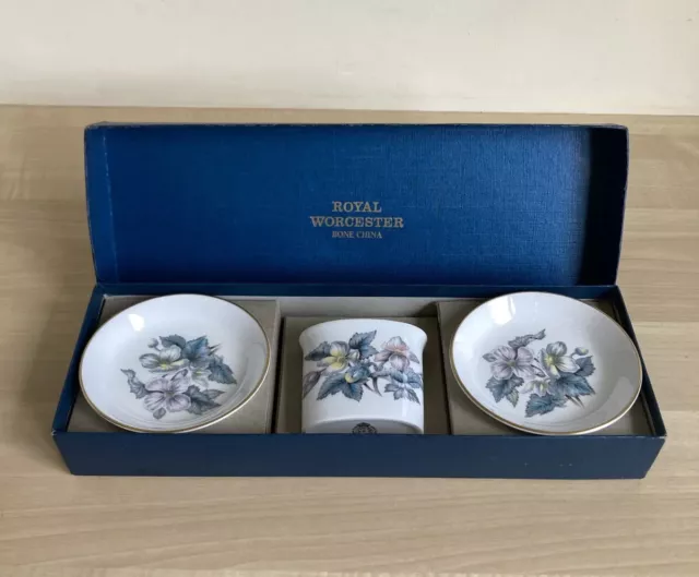 Royal Worcester Woodland Trinket/Pin Dishes & Spill Vase | Boxed | Lovely | VG+