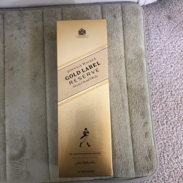 Johnnie Walker Gold Label Reserve Scotch Whiskey EMPTY 750ml Bottle with Box