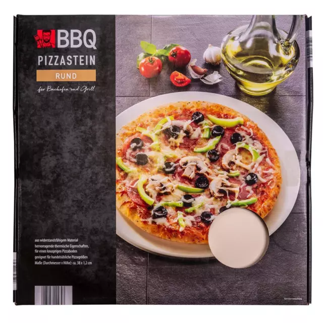 Pizzastein eckig rund 38 cm Grill Backofen Brotbackstein Grillstein BBQ Stein