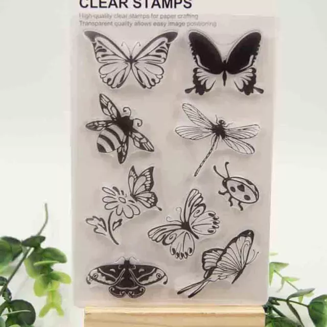 Ladybug Butterfly and Bee Transparent Clear Rubber Stamp Craft Scrapbooking