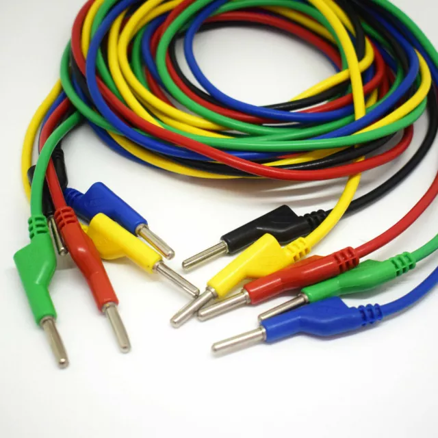 1pc 5 Colors 1.5M Silicone High Voltage Dual 4mm Banana Plug Test Leads Cable