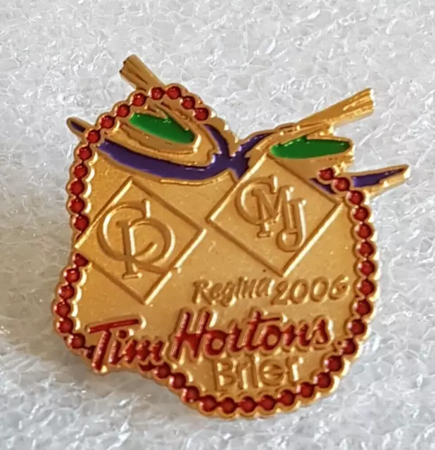 Vintage Regina 2006 Tim Hortons Brier Curling Souvenir Lapel Pin Collectible