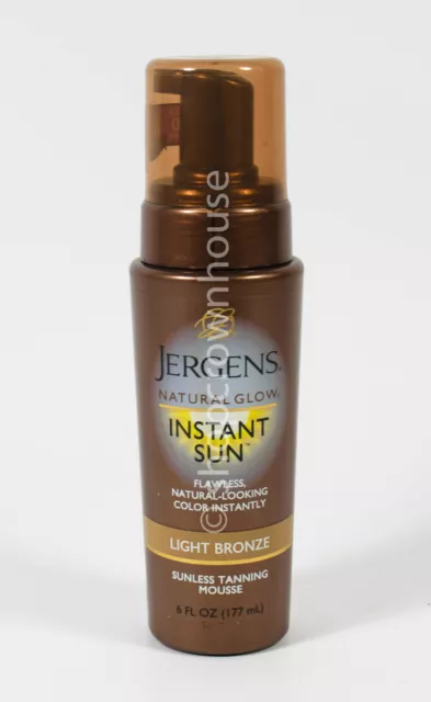 Jergens Natural Glow INSTANT SUN Sunless Tanning Mousse LIGHT BRONZE 6 oz