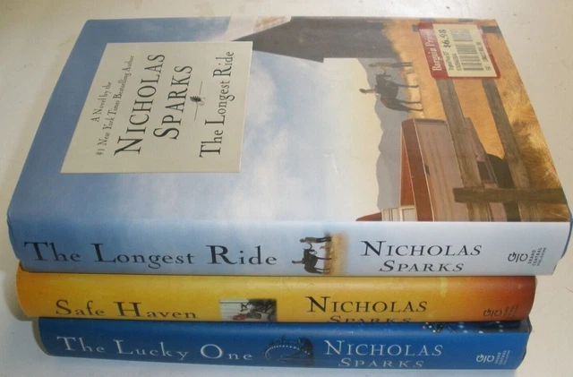 Nicholas Sparks Novels Lot of 3 Hardback books Longest Ride Lucky One Safe Haven Nicholas Sparks Novels Lot of 3 Hardback books Longest Ride Lucky One Safe Haven