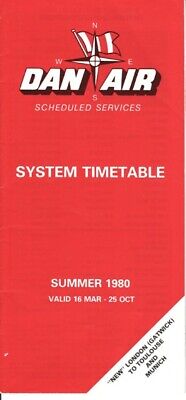 Dan-Air timetable 1980/03/16 (UK)