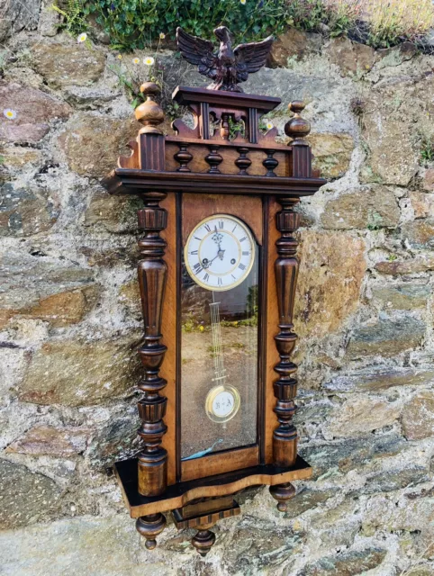 Walnut Veneered & Mahogany Cased Vienna Regulator Clock by Kienzle (c.1890)