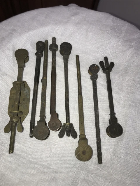 Antique Victorian Drapery Hardware Curtain Rod Brass Pulleys French Hand Made SM