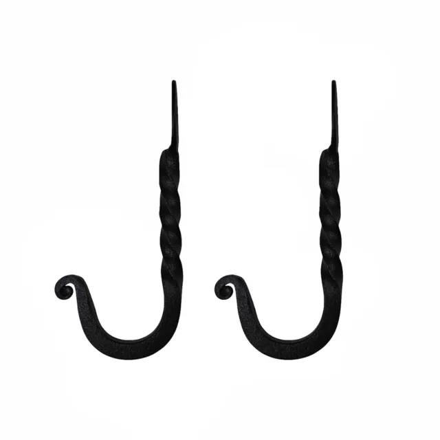 Robe Hook Black Wrought Iron Twist Hook Pack of 2 | Renovator's Supply