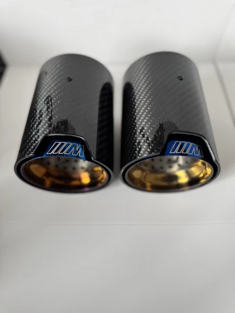 Forged Carbon Fibre BMW Exhaust Tips – Silver | M Performance Style Ta Forged Carbon Fibre BMW Exhaust Tips – Silver | M Performance Style Ta