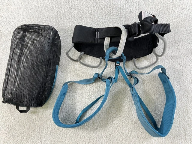 Black Diamond Momentum Harness Rock Climbing Black Blue Womens Size XS 24”-27”