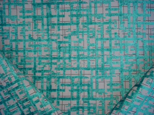 22-5/8Y Lee Jofa Turquoise Sandstone Geometric Chenille Upholstery Fabric