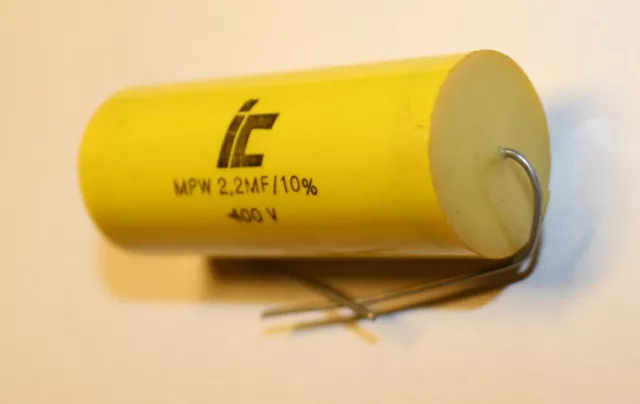 2 pcs. 225MWR400K 2.2uF 400V 10% Axial FILM Metalized Polypropylene Capacitor