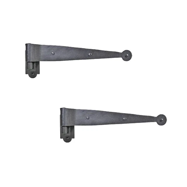 Black Offset Strap Lift Off Pintle Hinge 11.8" x 2 1/4" Wrought Iron Pack of 2
