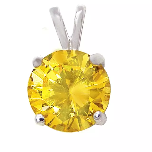 1.25 ct. Yellow Sapphire Solitaire Pendant Necklace in  Sterling Silver