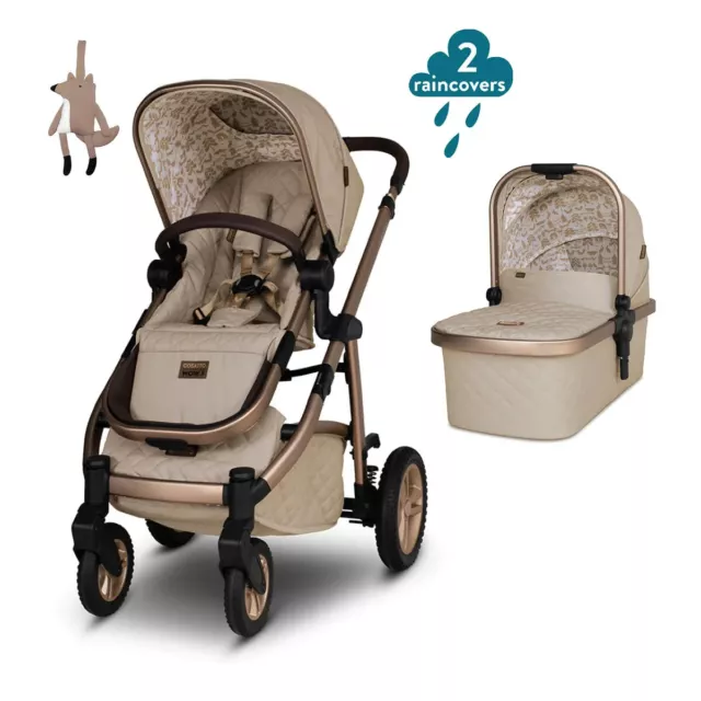 Cosatto Wow 3 pram and pushchair in Whisper with 2 raincovers