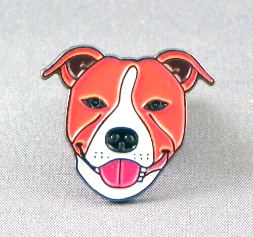 A Cute Staffie Enamel Metal Pin Badge - New