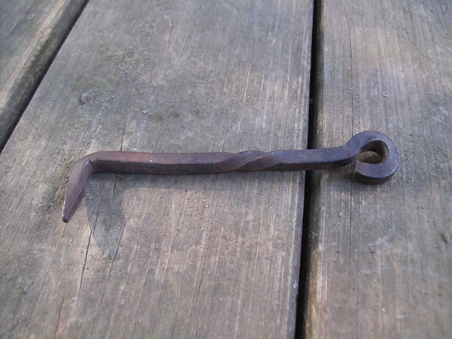 Antique Latch Lock Primitive Blacksmith Hand Forged Barn Door Gate Hook 5"