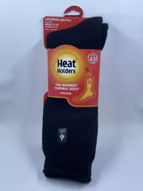 HEAT HOLDERS Original Thermal Socks 2.3 TOG Black & Red Mens 13-15