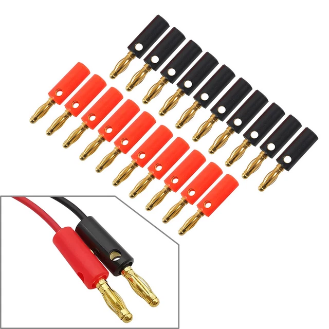 20x 4mm Gold Plated Audio Speaker Wire Cable Screw Banana Plug Connector Adapter