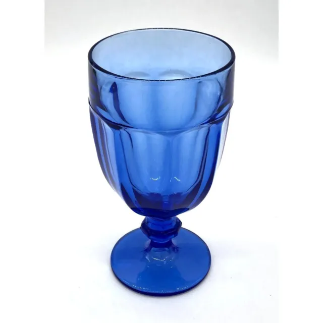 Vintage Libbey Duratuff Gibaltar Cobalt Blue 7" Goblet Glass - Set of 6