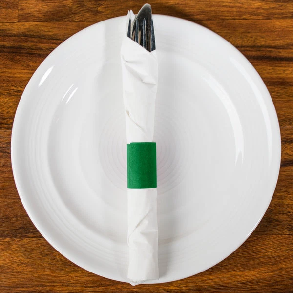 Green Self Adhering Paper Napkin Band 18000 Piece Bands In Case