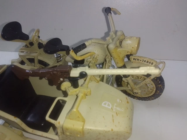 MOTO SIDE CAR BMW R75 AFRIKA KORPS POLISTIL 1/15 métal 1950 EUR 35,00