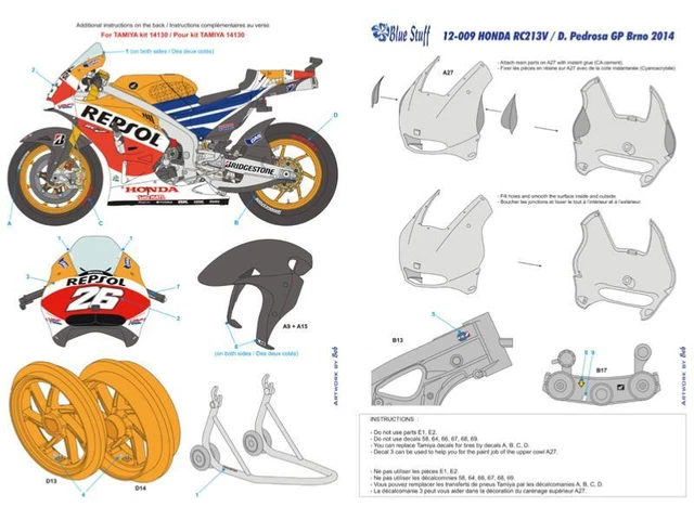 Tamiya 14130 - Maquette Repsol Honda RC213V 2014 - 1/12 à Monter Et Peindre