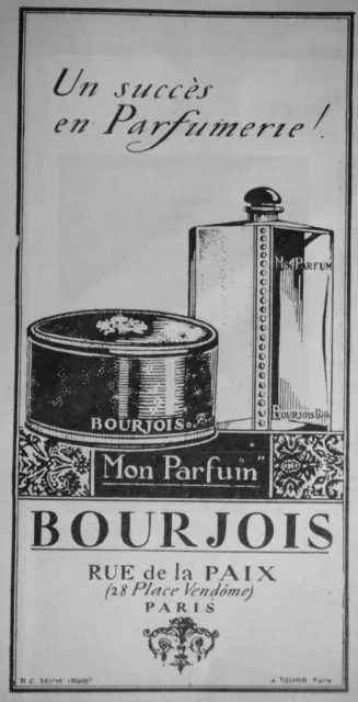 Publicité 1924 Parfum Bourjois Un Succès En Parfumerie Rue De La Paix Paris
