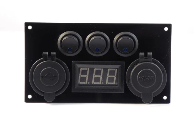 CAMPER SWITCH PANEL 12V 2.1A USB Battery Monitor Control Utility Panel ...