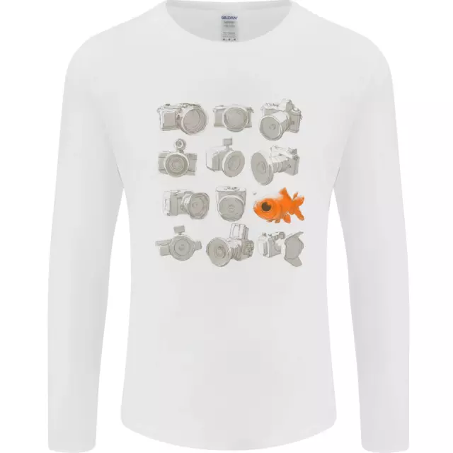 T-shirt da uomo a maniche lunghe Fisheye fotografia con lenti fotografiche divertenti