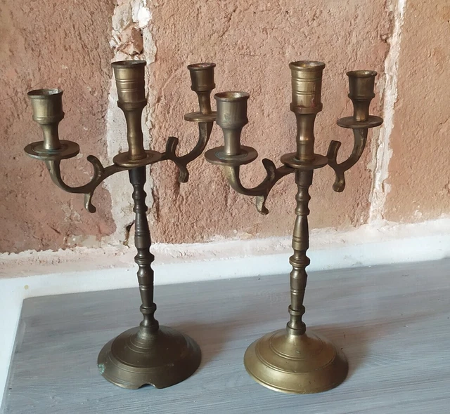 ANCIEN CHANDELIERS CANDÉLABRES BOUGEOIRS LOUIS XVI EN MARBRE et BRONZE DORÉ XIX EUR 120,00