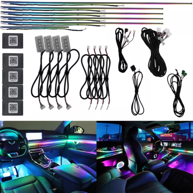 RGB KFZ Innenraum Ambient Lights Symphony LED Musik Sync Acryl Guide Glasfaser#