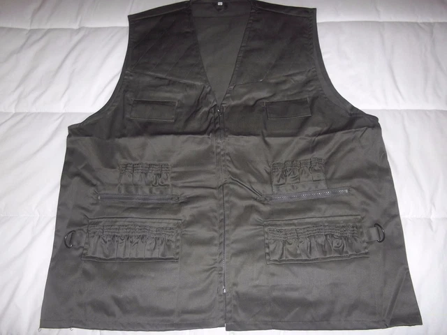 Gilet de pêche imperméable kaki L vintage - fripsquare