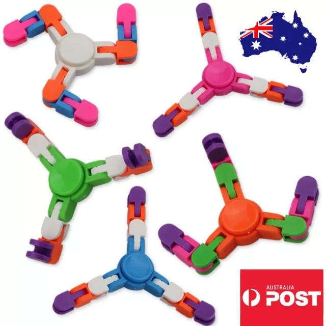 Fidget Spinner Transformable Chain Robot Sensory Stress Relief Kid Adult AU