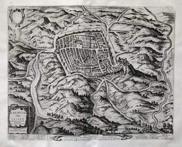 Caiazzo Caserta Campania Italia veduta engraving incisione Blaeu Mortier 1704