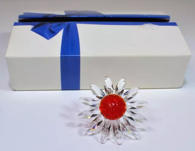 Nib Swarovski Cristal Rouge Marguerite Fleur Figurine Topper Gâteau