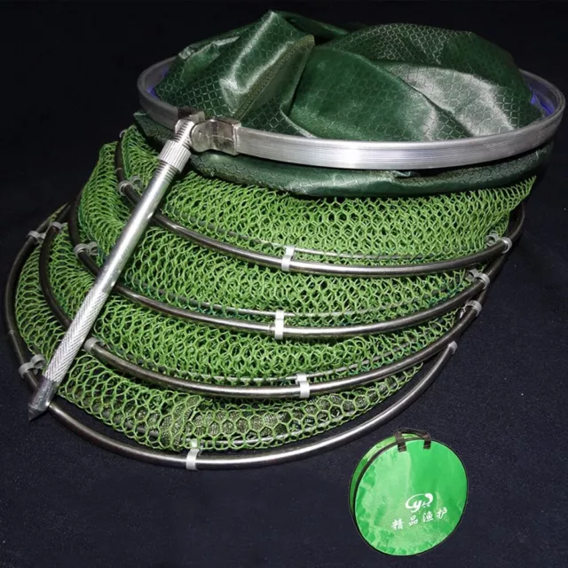 Portable Fishing Net Fish Storage Fishing Accessories Steel Ring Folding
