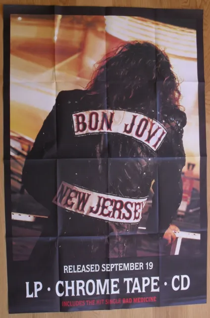 BON JOVI new jersey original UK promo poster '88 huge 60"x40"