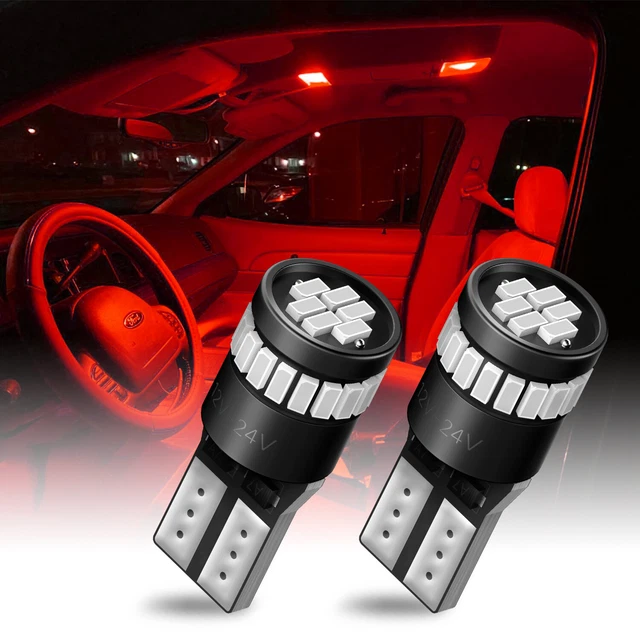 2x 12V AUXITO T10 Super Bright LED Universal T10 194 Dome Map Red Bulbs 2825 EAH