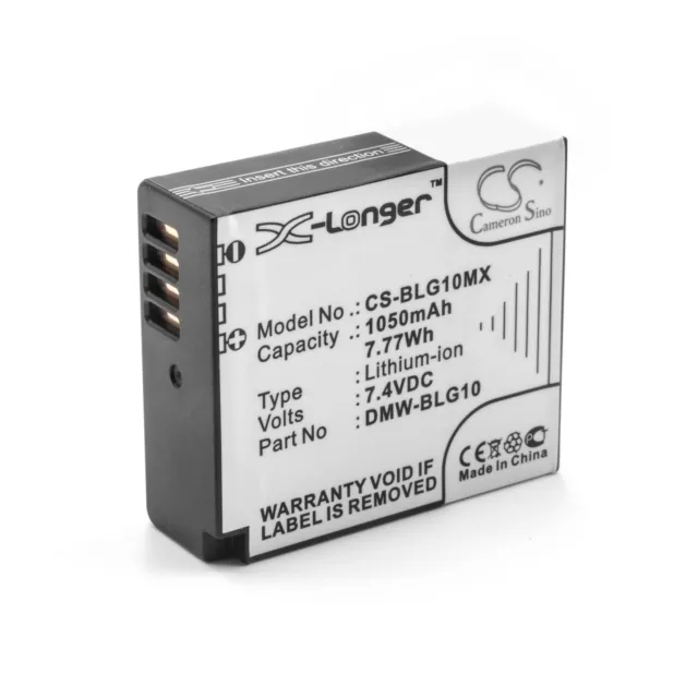 Batterie 1050mAh pour Panasonic Lumix DMC-TZ81, DC-TZ91, DMC-TZ80