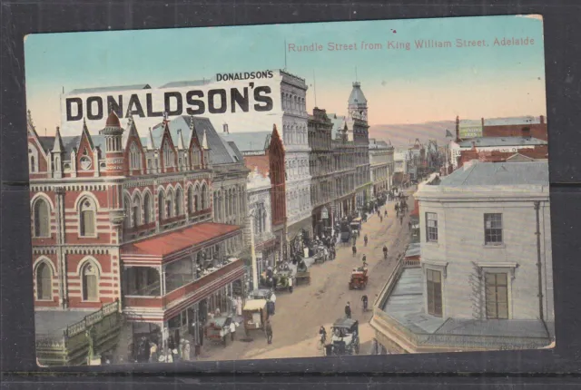 SOUTH AUSTRALIA, ADELAIDE, RUNDLE STREET, c1910 ppc., DONALDSON'S sign, unused.