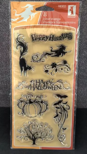 Inkadinkado Cats and Bats Halloween Clear Stamps Set - New Inkadinkado Cats and Bats Halloween Clear Stamps Set - New