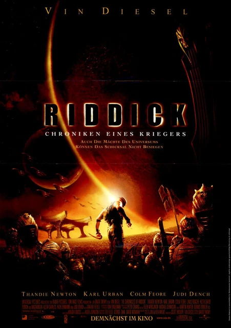 Keith David Riddick RIDDICK ORIGINAL A0 Kinoplakat Vin Diesel / Karl Urban / Judi Dench ...