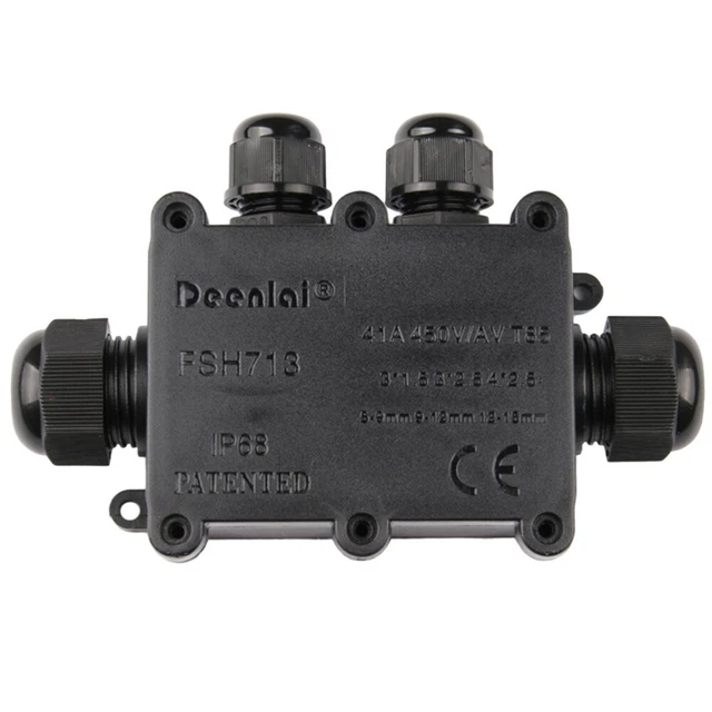 2 PCS 4 Way Cable Connector Junction Box Lumee Case Black Case Outdoor