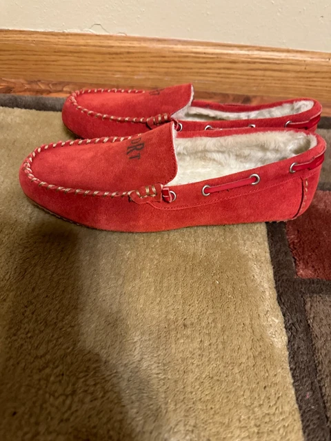 Land’s End Women’s Suede Moccasin Slippers size 9