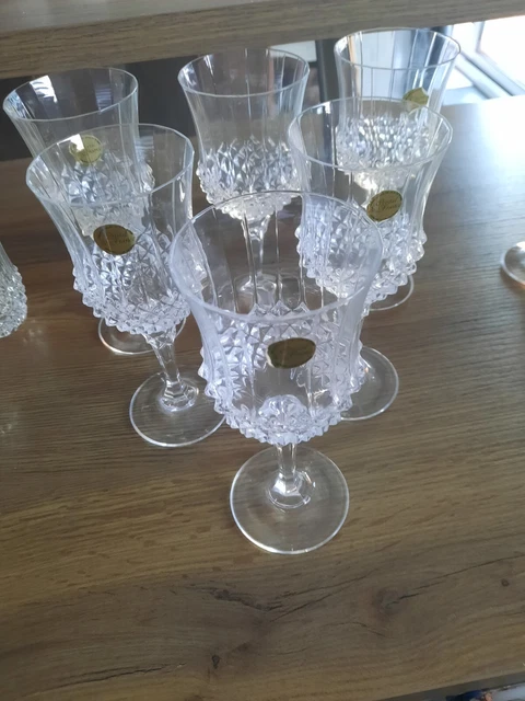 6 verres à eau  Cristal d'Arques modèle Longchamps neuf