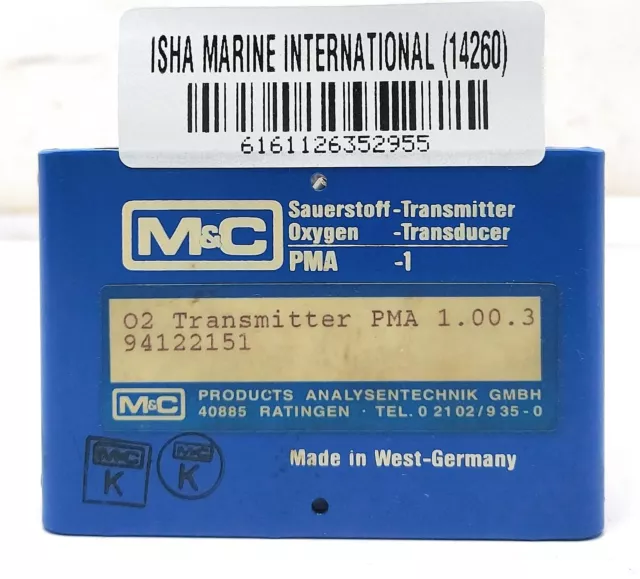 M&C O2 Transmitter Pma 1.00.3 Oxygen Transducer 2955